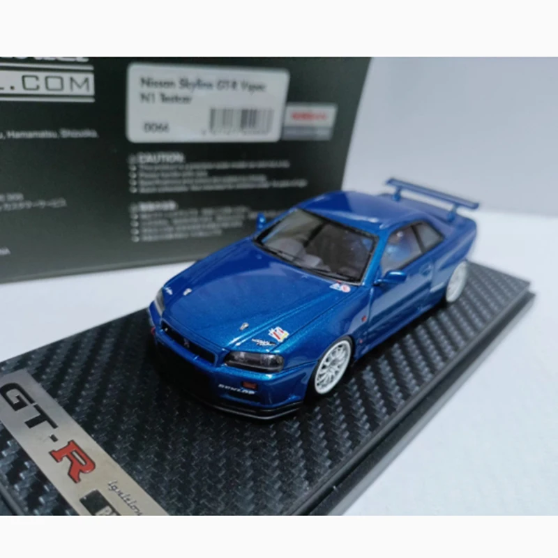 

IG 1/43 GT-R BNR34 N1 Vspec Testcar Смола Модель автомобиля Классика Взрослый Сувенир Подарок Статический Дисплей