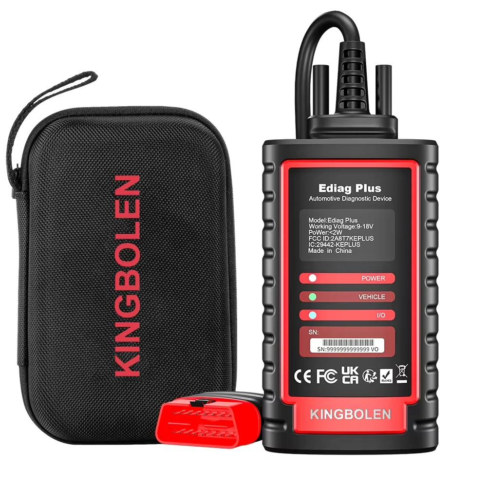Kingbolen Ediag Plus Bluetooth OBD2-Scanner, CANFD Zwei-Wege-Diagnosescanner für iOS/Android, unterstützt alle Systeme.
