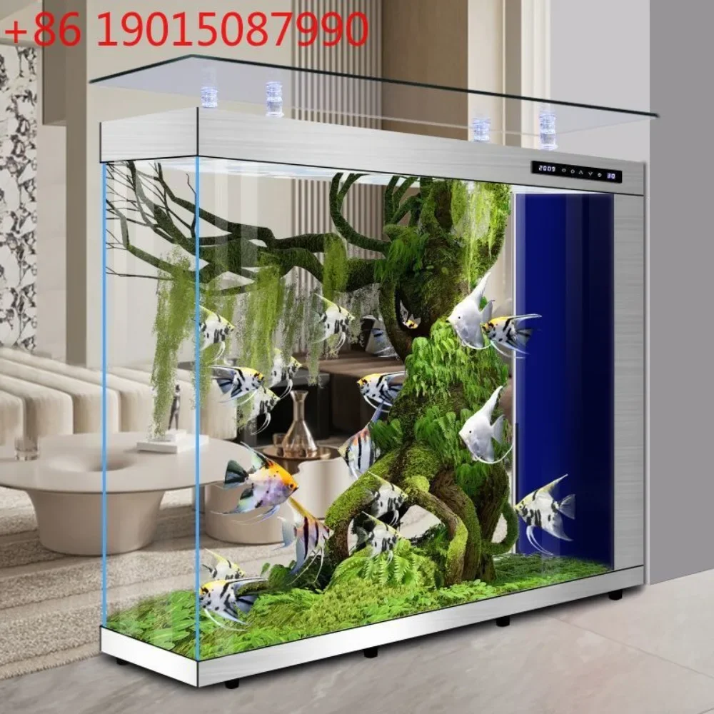 New fish tank ultra-white glass screen partition fully automatic year-round