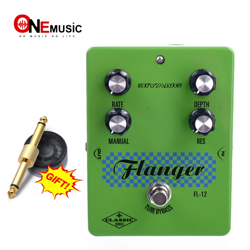 Biyang FL-12 Classic Versatile Flanger Effect Electric Guitar Pedal True Bypass with Gold Pedal Connector