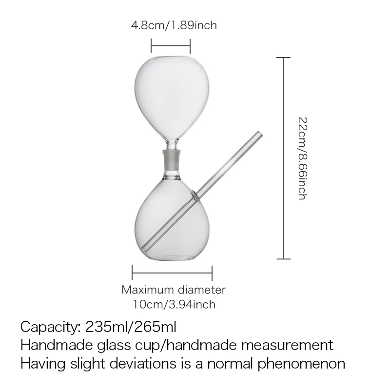 Inmeet Hourglass Shaped Smoked Cocktail Glass/Cocktail Cup/Creative Cooking Molecular Wine Glass/Mixologist
