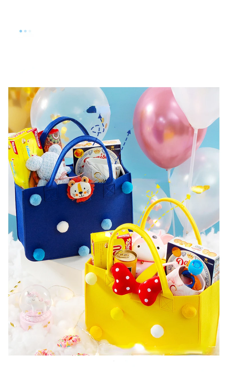

Netizen Cartoon Felt Tote Bag for Baby's Full Moon and Centenary Banquet Companion Gift Bag Large Capacity Gift Shopping Bag