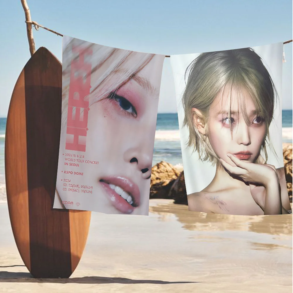 Korean Singer L-Lee J-Ji E-Eun I-IU Towel Microfiber Beach Towel Absorbent  Swimming Resort Mountain Climbing Towel