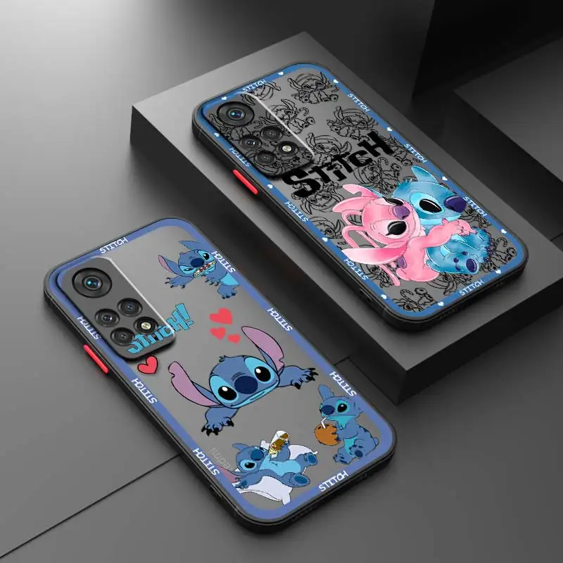 جراب هاتف شفاف مصنفر من ديزني ، غرزة ، ملاك لطيف ، ريدمي نوت 12 ، 12S ، 12T ، 11 ، 11T ، 11E ، 10S ، 9 ، 9T ، 8 ، 7 برو بلس ، 5G ، 5G