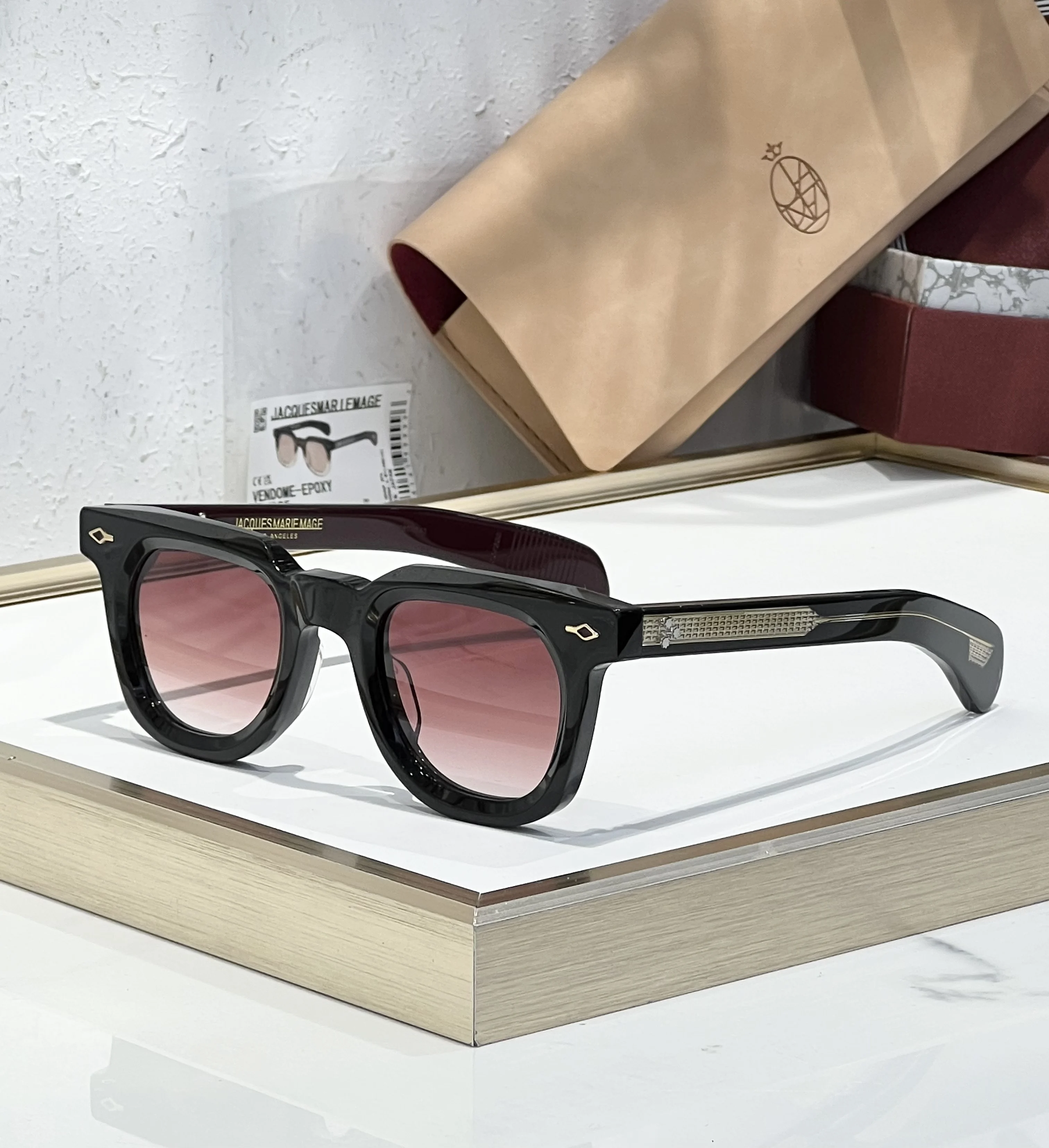 JACQUES MARIE MAGE Uv400 Gafas de sol VENDOME de acetato Gafas de moda de tortuga cuadradas unisex Gafas de diseñador retro clásicas