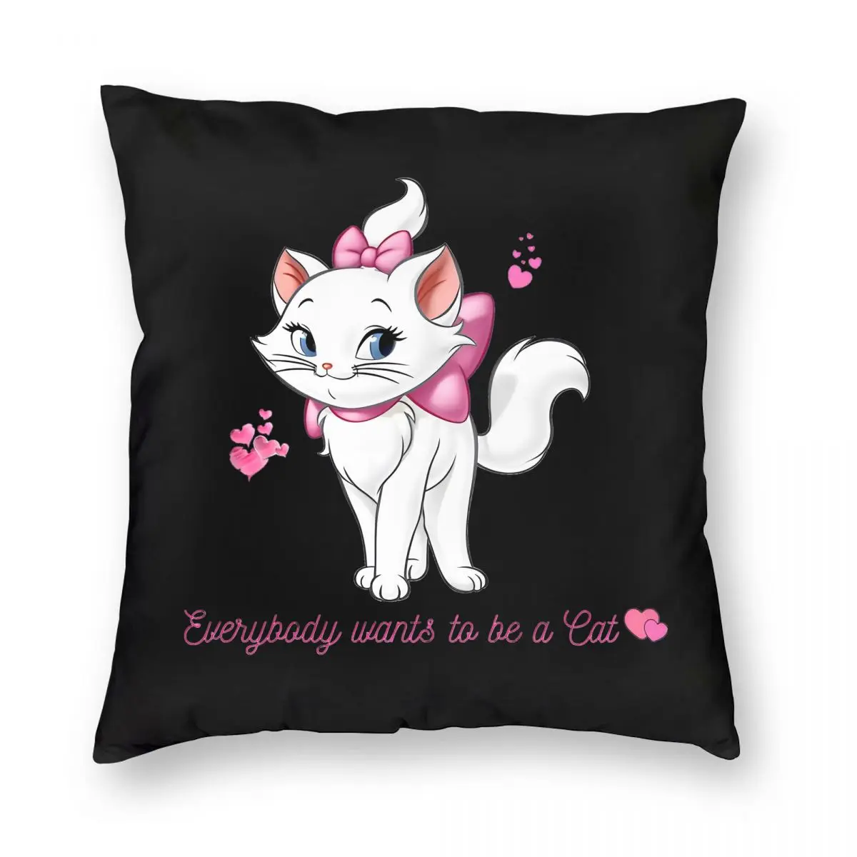 Marie Cat Cute Cartoon Aristocats Pillowcase Printing Cushion Cover Decorative Throw Pillow Case Cover Home Zippered 45X45cm