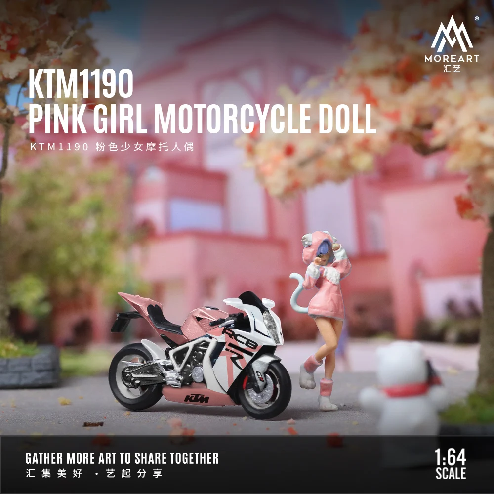 MoreArt 1/64 KTM1190 Conjunto de muñecas de resina rosa para motocicleta