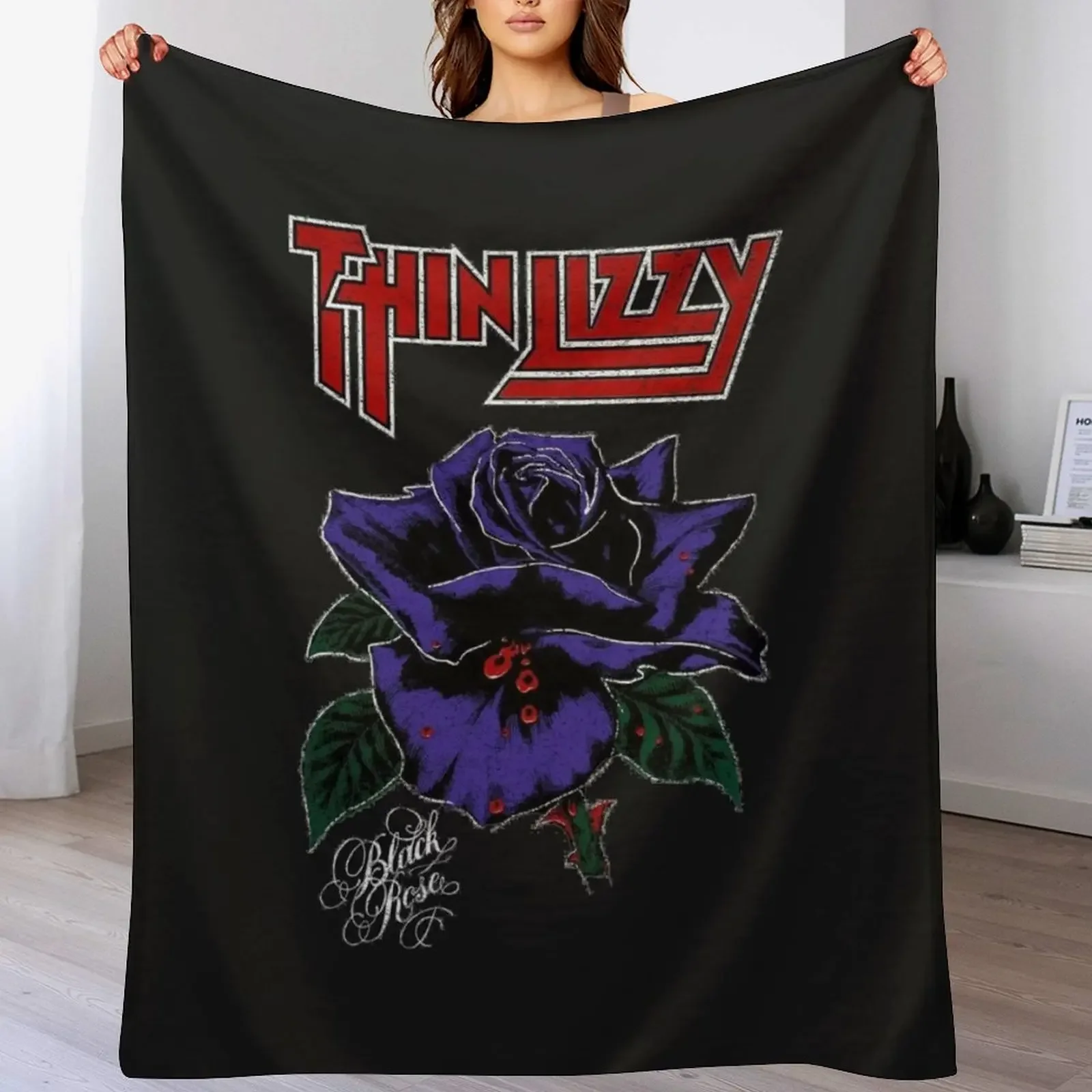 Thin Lizzy Throw Blanket Shaggy Furry Soft Blanket for Bedroom Living Room