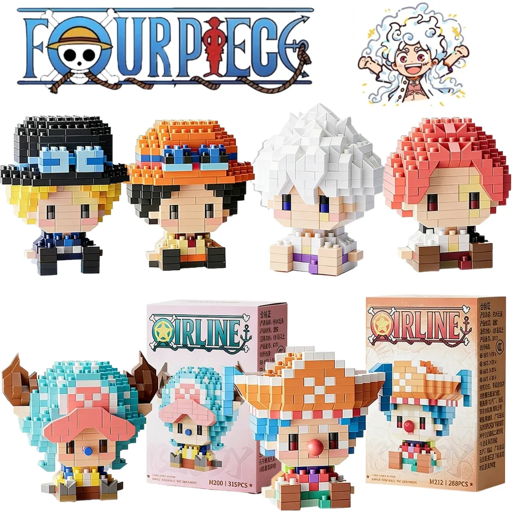Set de Bloques de Construcción Micro del Personaje de Anime Luffy, 171 Piezas, Mini Bloques de Partículas para Armar, Juguetes para Niños y Adolescentes, Regalo Coleccionable