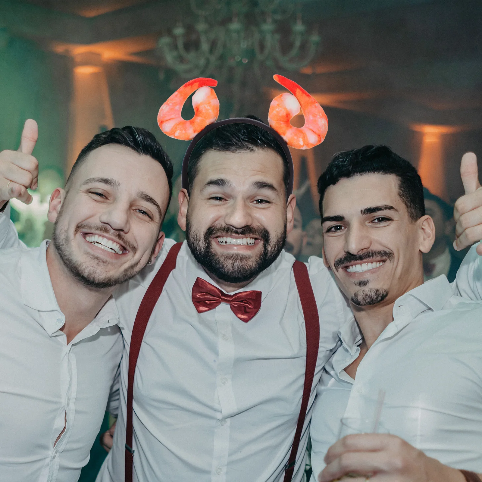 

Cute Shrimp Headband Realistic Seafood Themed Hairpiece Comfortable Long Wear Novelty Party Accessory Decorative Hairband