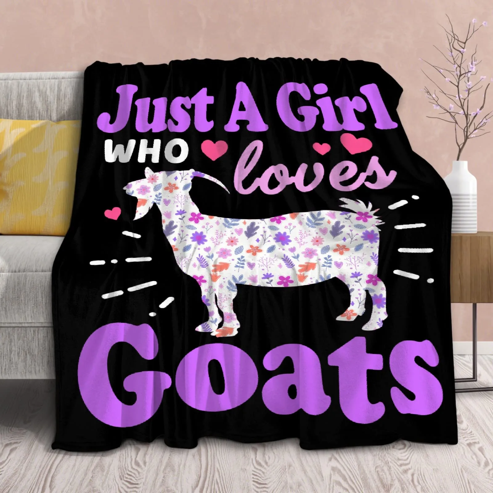 Just Girl Who Loves Goats Flannel Blankets Fashion 3D Printed Throw Blanket Office Nap Baby Cozy Quilts Dropshipping