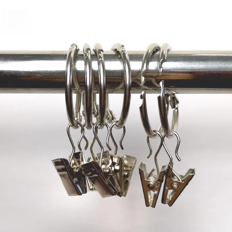 Easy Slide On Rod 25mm Metal Curtain Hanger Rings 64 pcs, perfect for Bathroom Shower Panels, Rust Resistant Finish view 6