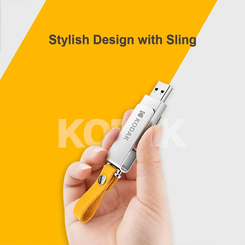 100% Original KODAK Metal USB Flash Drive 256GB Pen Drive USB 3.1 High Speed Memory Stick Rotating USB Stick For PC Cars Car Key