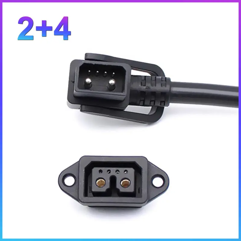 

2+4 Electric Bike Charging Port Cable Plug Scooter Socket E-Bike Battery Connector 30A 6Pin Plug Batteries Power Adapter Cord