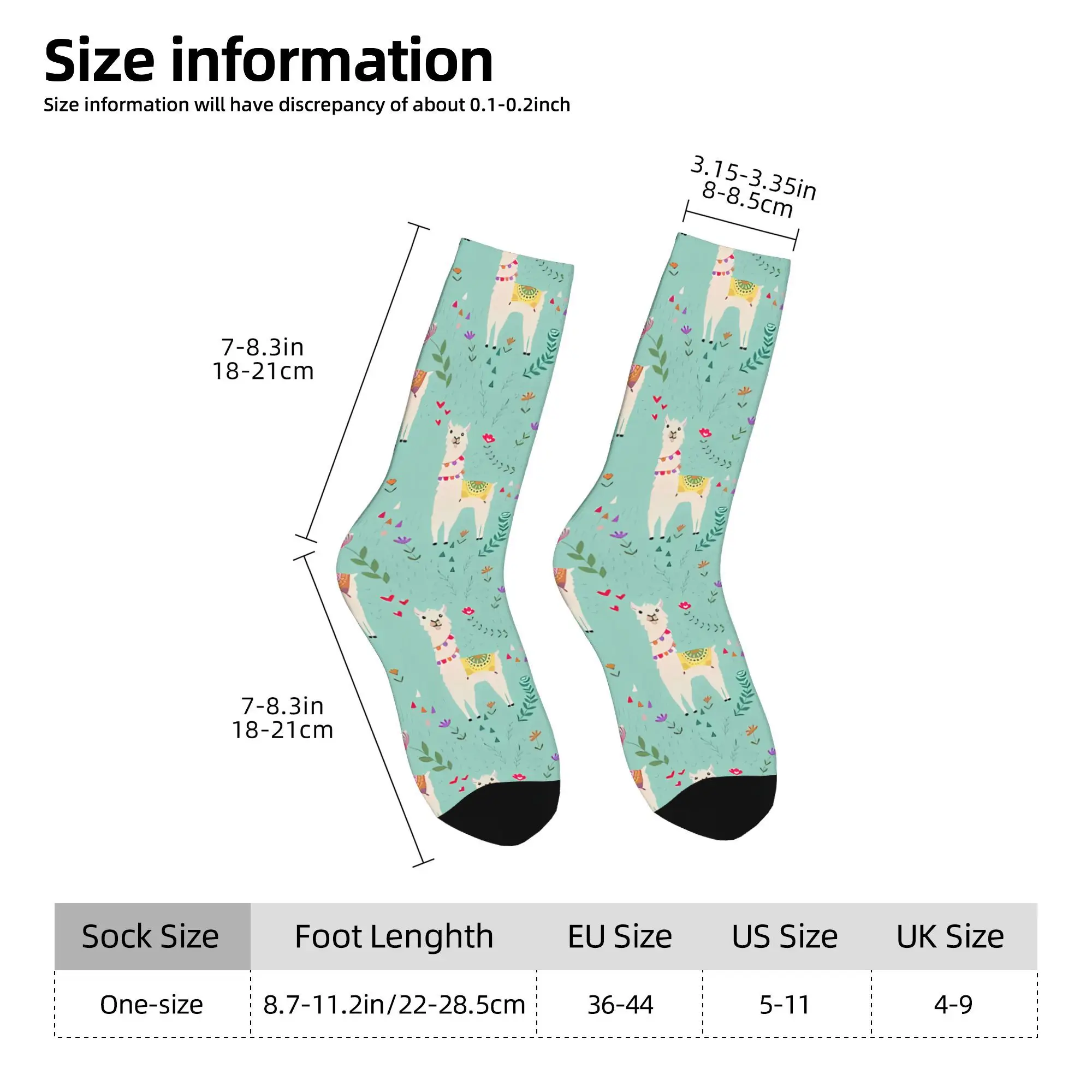 Festive Llama  Sock Printed Man Polyester Fashion