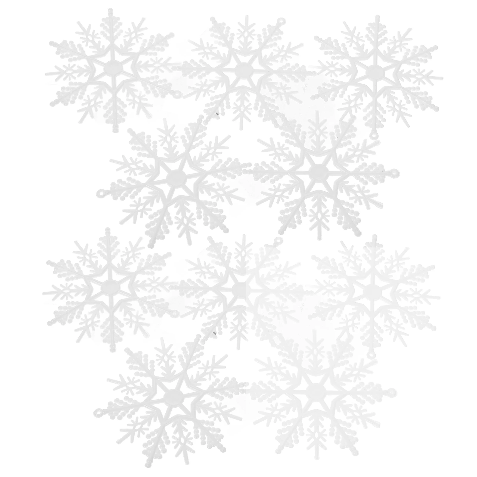 

10 Pcs White Snowflake naments Plastic Christmas Decorations Festive Hanging Flakes Iridescent Pendant Winter Holiday