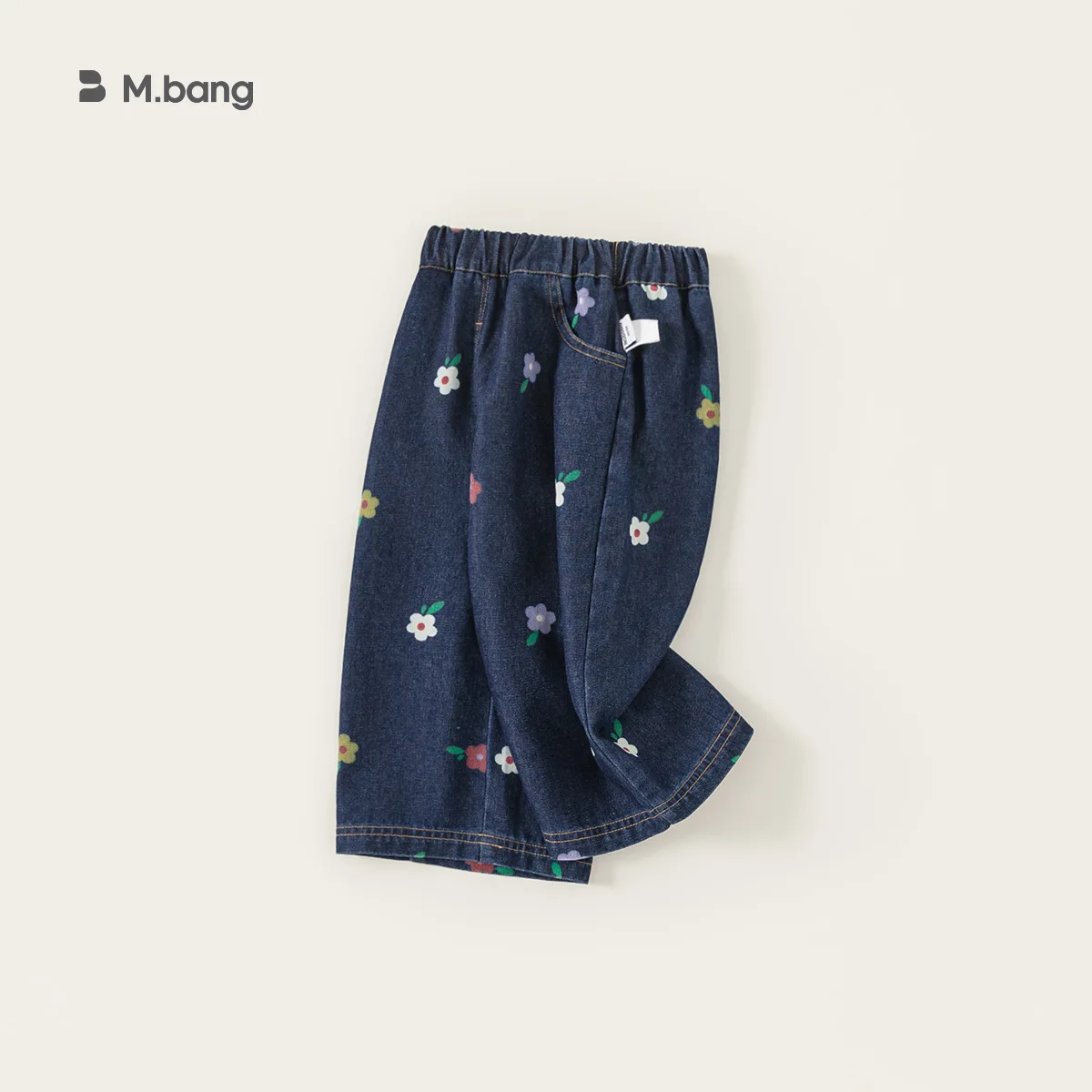 Children's clothing autumn girls' trousers new foreign children's pants flower wide-leg pants girls jeans