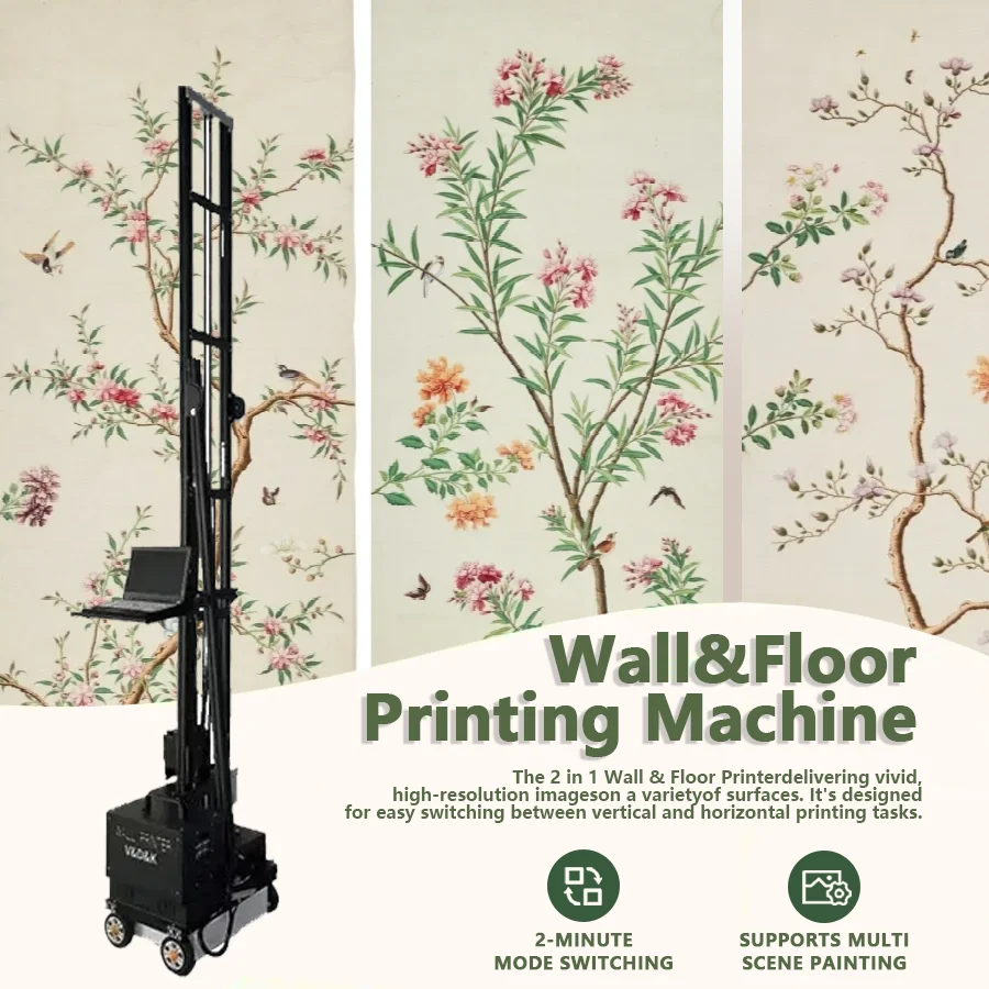 

Wall Floor Printing Machine 2in1 Portable UV Ink 3.5 Meter 3D Printing Height for Direct Print on Tile Ground Home Decoration