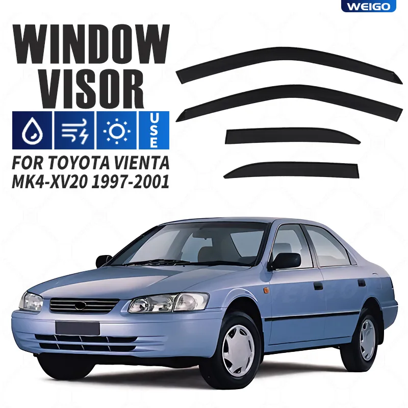 

4 шт. для Toyota Vienta 1992-1996, черные дефлекторы на окна автомобиля, защита от дождя и солнца, аксессуары для авто