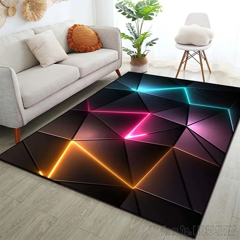 Shapes Glowing Abstract Pattern Rug Carpet for Living Room Bathroom Mat Creative Doormat Carpet for Bedroom Home Decor