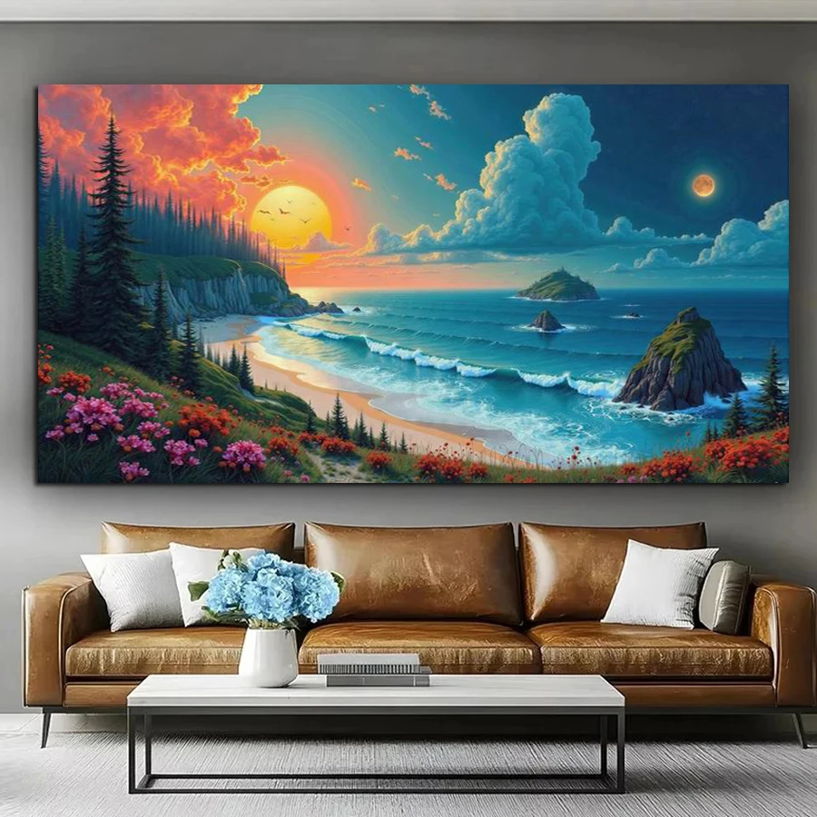 

Закат, морской пейзаж, большой размер, наборы для алмазной живописи «сделай сам», горный и пейзаж, полная квадратная круглая дрель, мозаичная вышивка, картина