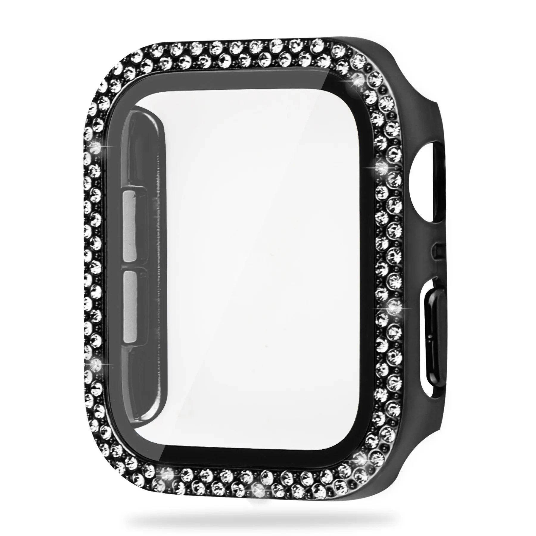 Bling Rhinestone Hard PC Case For Apple Watch SE (2022) 40mm/SE 40mm/Series 6/5/4 40mm Tempered Glass Screen Protector