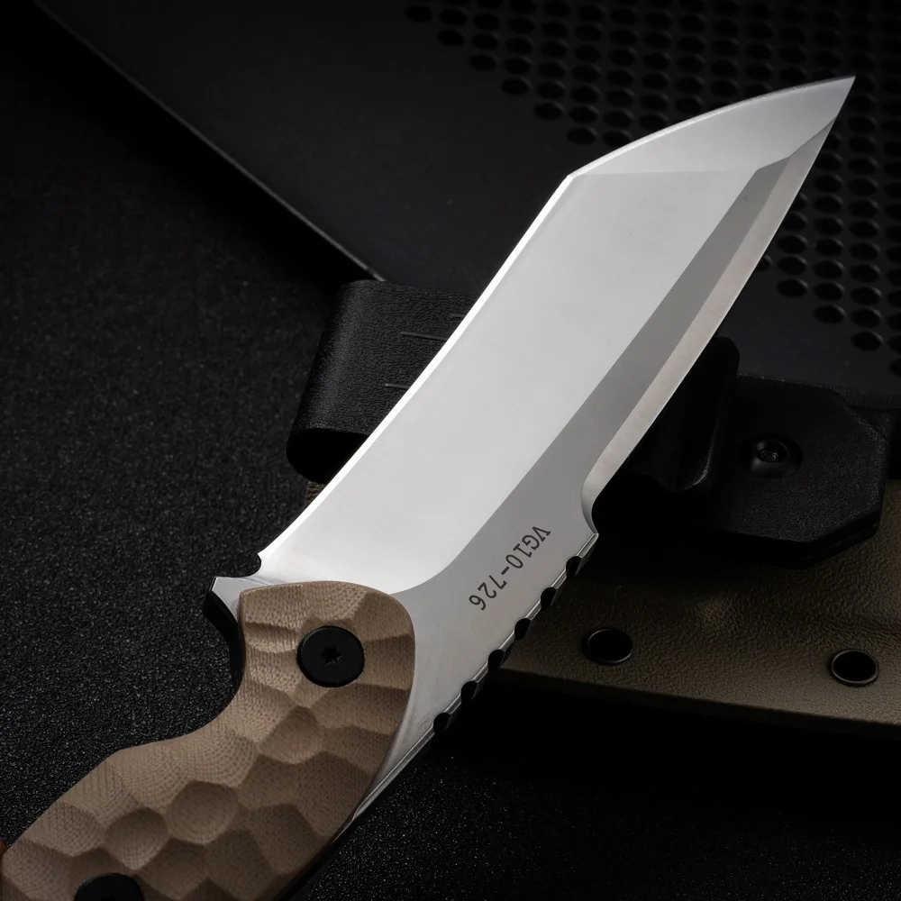 Trskt Big Hunting Knife ,Tactical Survival Knives Outdoor Knife,8MM Blade thickness,G10 Handle ,GIft for Man Dropshipping