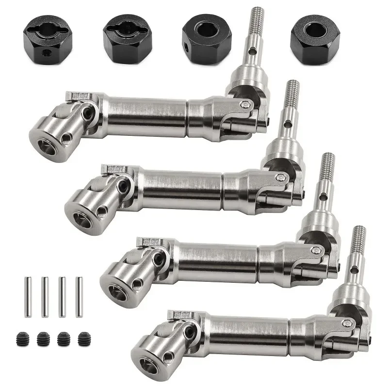 TRXS Mini Maxx 4x4 Steel CVD Driveshafts & Hubs Set - 4PCS High-Strength Alloy, Spline Design