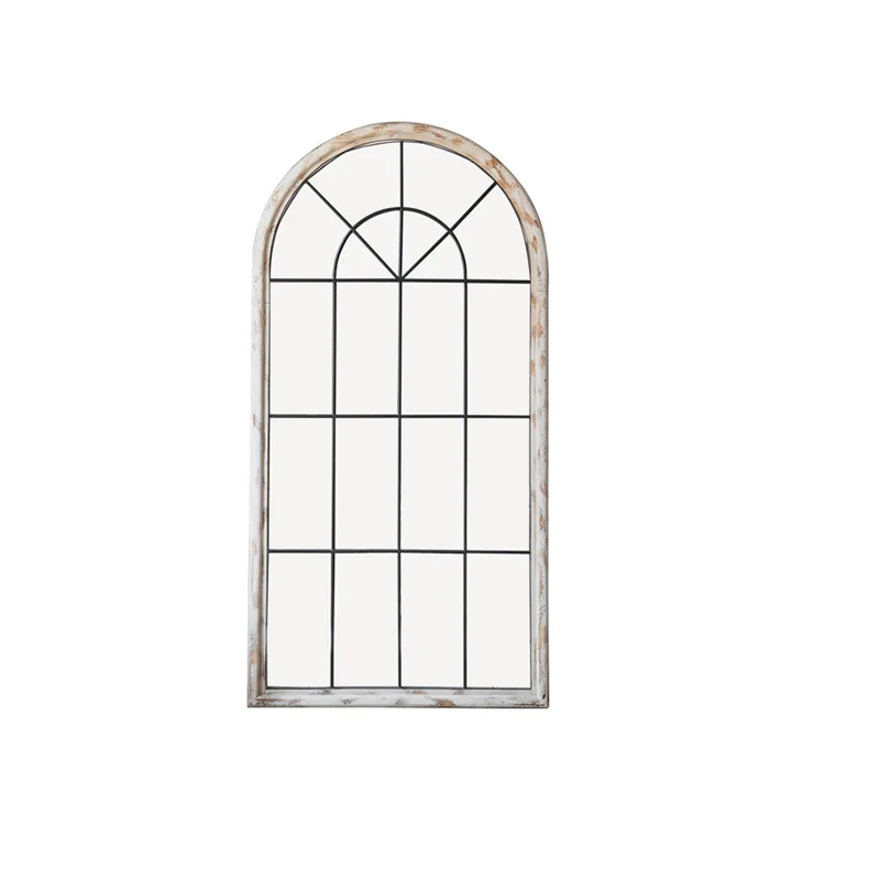 CX curved mesh full-length mirror wholesale bedroom living room wall-mounted solid wood entrance decorative mirror