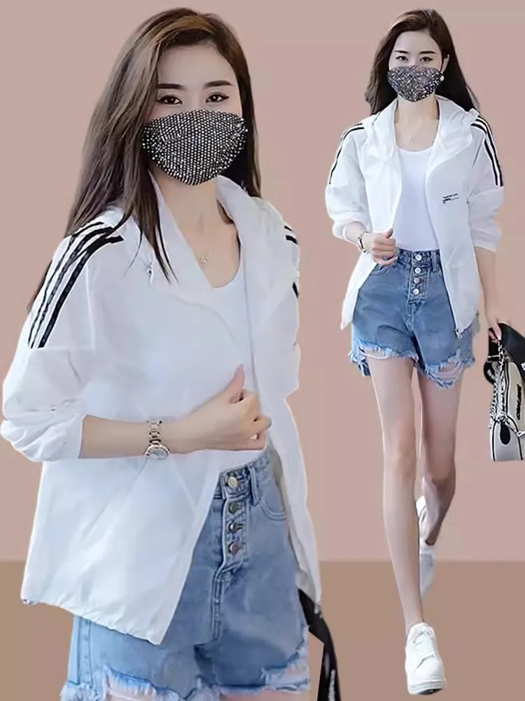 

Женская летняя новинка 2026: дышащая тонкая верхняя одежда с УФ-защитой, с капюшоном, больших размеров, открытый кардиган, пальто с длинными рукавами