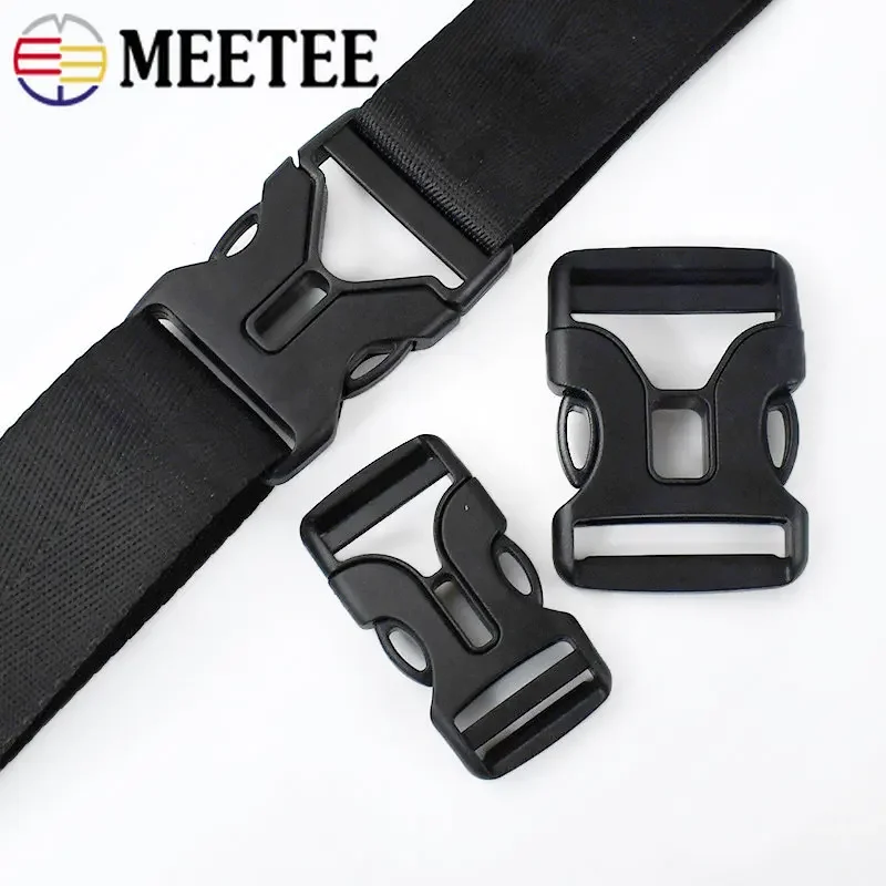 Meetee 2/5/10pcs 20-50mm Plastic Release Buckle Backpack Strap Adjust Buckles DIY Webbing Clip Hook Belt Clasp Luggage Accessory