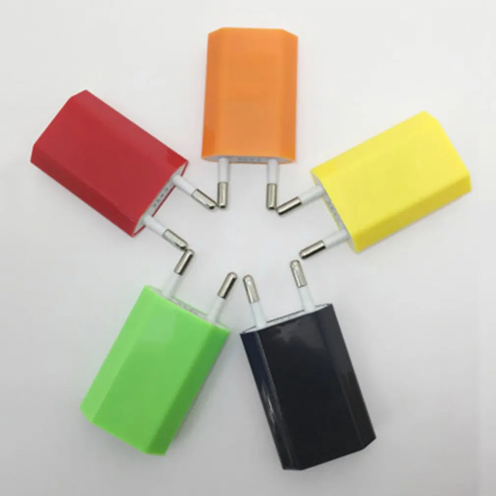 New Mobile Phone Charger EU Plug USB PVC Paint Compact Lightweight Explosion Proof Single Port Phone Chargers Fast shipping
