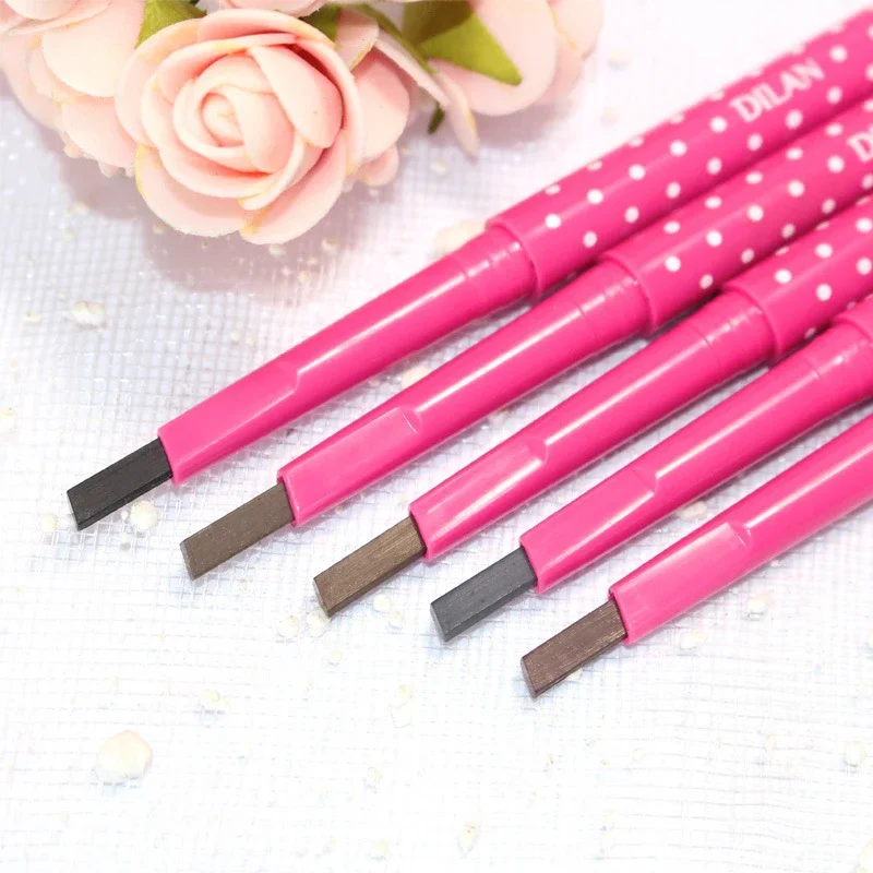 Lápis de sobrancelha de longa duração, lápis de sobrancelha rotativo, caneta de tatuagem, cosméticos, 5 cores, maquiagem de sobrancelha