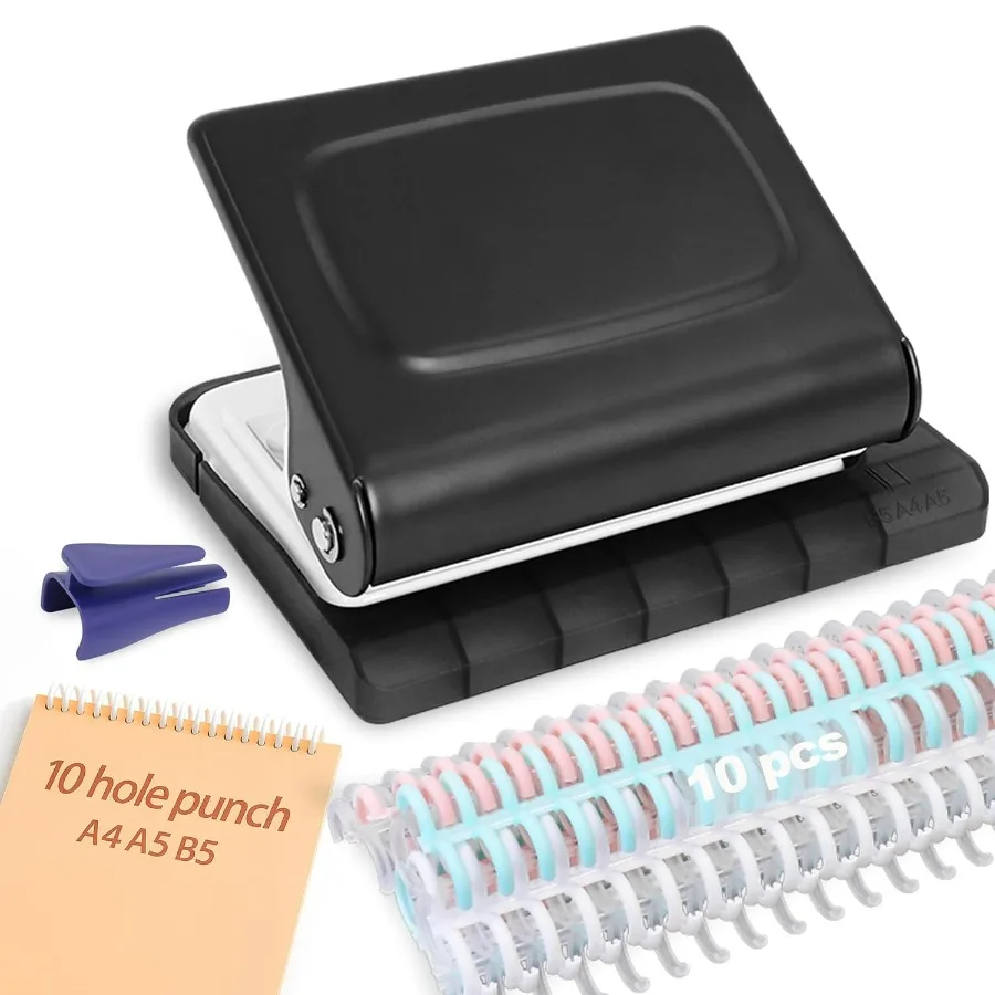 

Папка с 10 отверстиями для планировщиков с 10 многоцветными кольцами для переплета 30 отверстий на A4 20 отверстий на A5 26 отверстий на B5 10 Shee