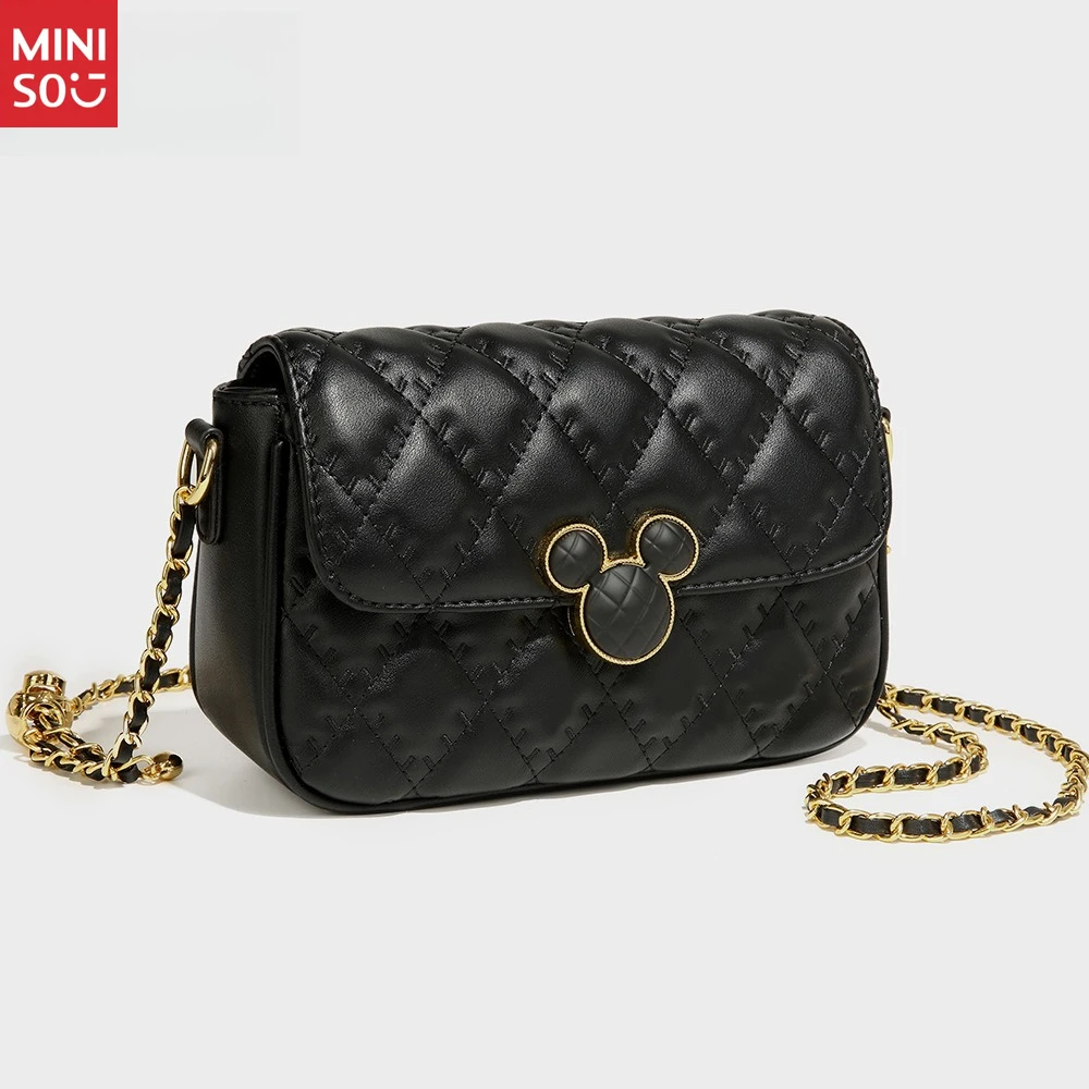 Disney Women's Bag Fashion Square Crossbody Purse with Lucky Charm Ball Chain Strap