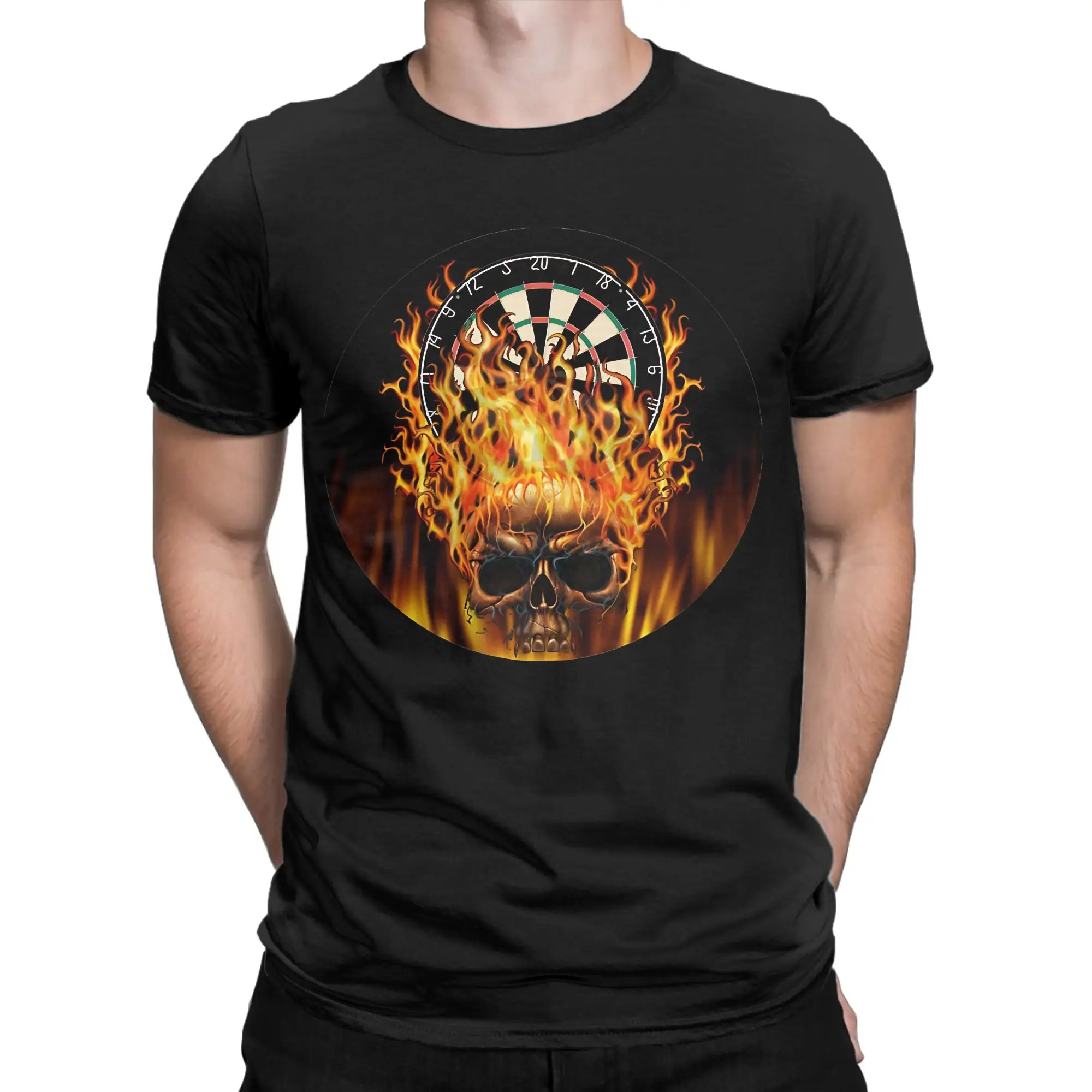 Classic Funny 100% Cotton T-Shirt Darts Dartboard  Tops Tees For Men