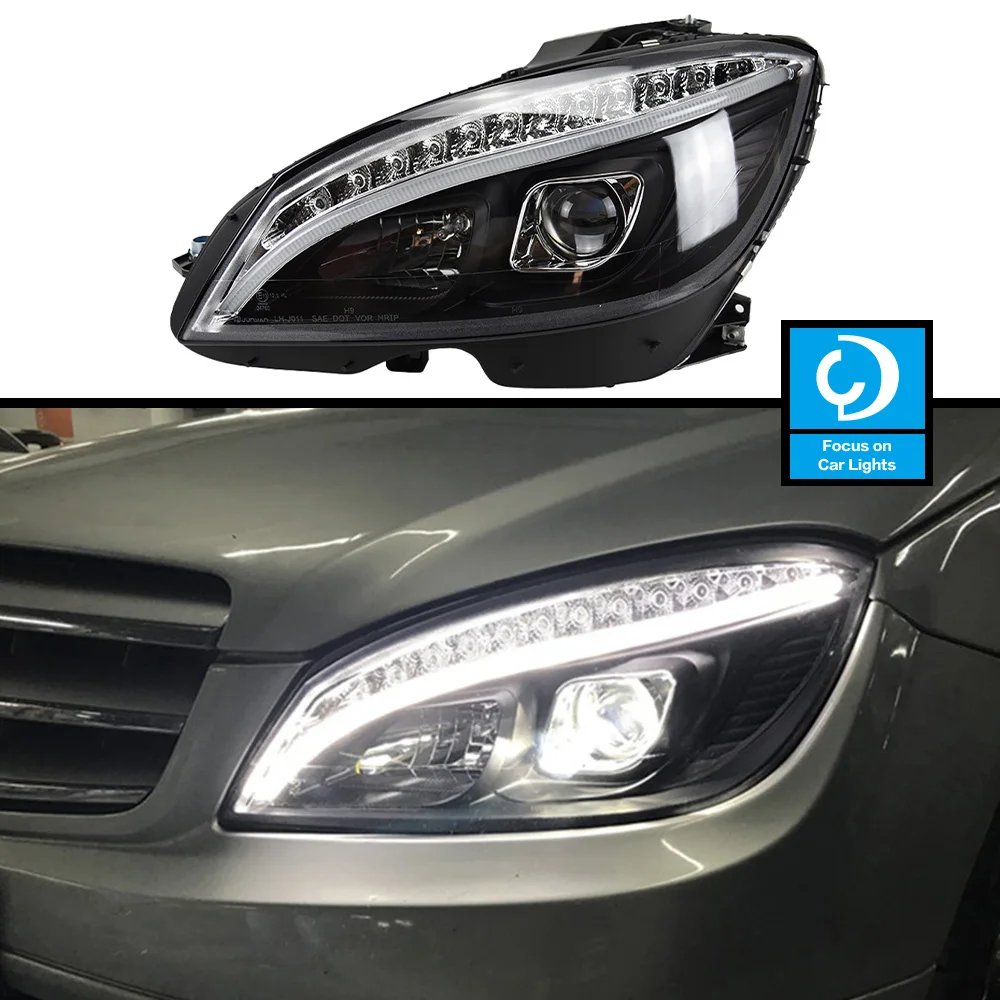 

Car Front Headlight For W204 C200 2007-2010 C300 C260 Type LED Modified Head Lamp Styling Dynamic Turn Signal Lens Automotive