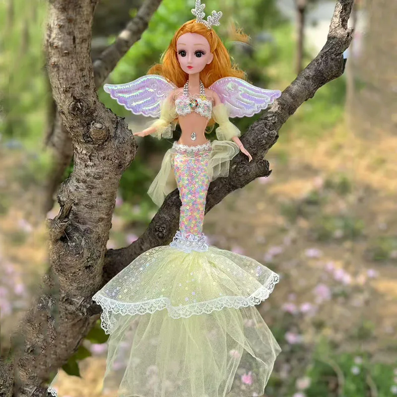 Boneca reborn de 30 polegadas, vestido rabo de peixe de diamante colorido, boneca de grupo de princesa, menina de vestir, brinquedo de presente de aniversário infantil