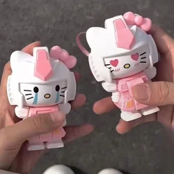 Hello Kitty Mecha Cat Face Changing Doll Keychain Pendant Cartoon Cute Decompression Toy Wholesale Women Accessories Wholesele