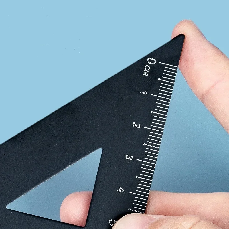 4개 금속 자 세트 - 6가지 색상 수학 및 그리기 도구, 학생 및 디자이너를 위한 제도 자