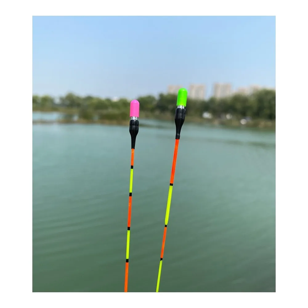 2 Set LED Electronic Light Luminous Fishing Floats Green/Red Glow Stick MulticColor Drifting Tail LED Electronic CR311