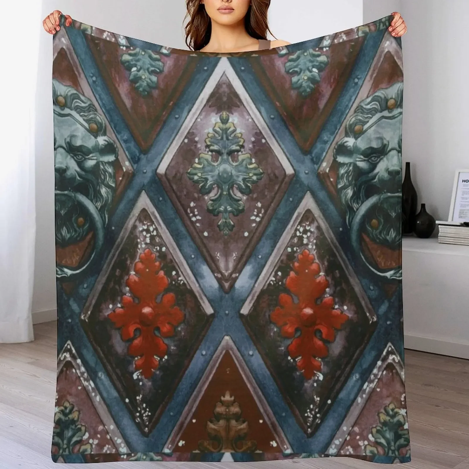 

Innsbruck Lion Doorknocker Throw Blanket Softest Thin valentine gift ideas Blankets