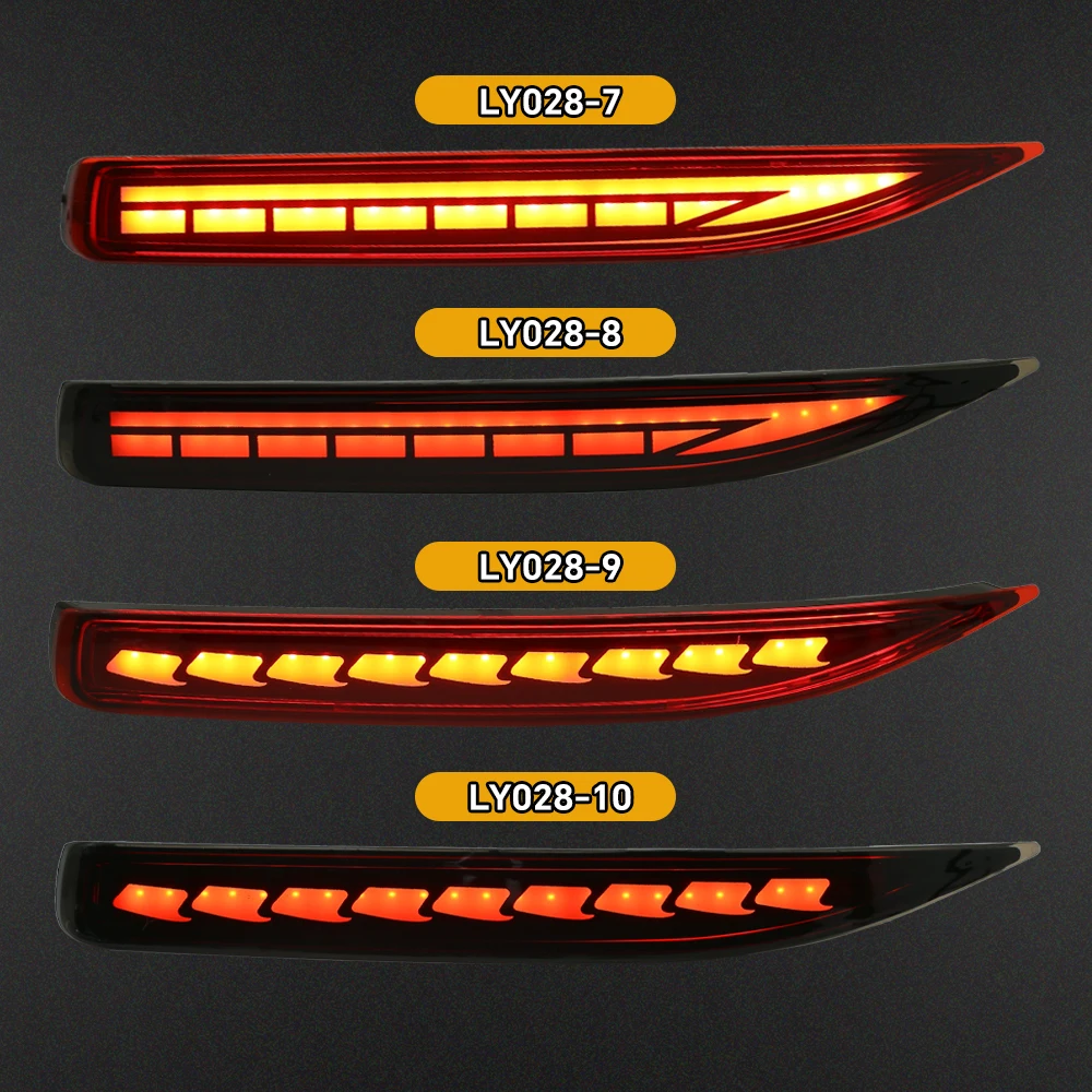 Car Dynamic Flashing Rear Bar Lights Stylish Smoked Black Light Housing Brake Turn Model Alert Lights for Toyota Corolla 19-20