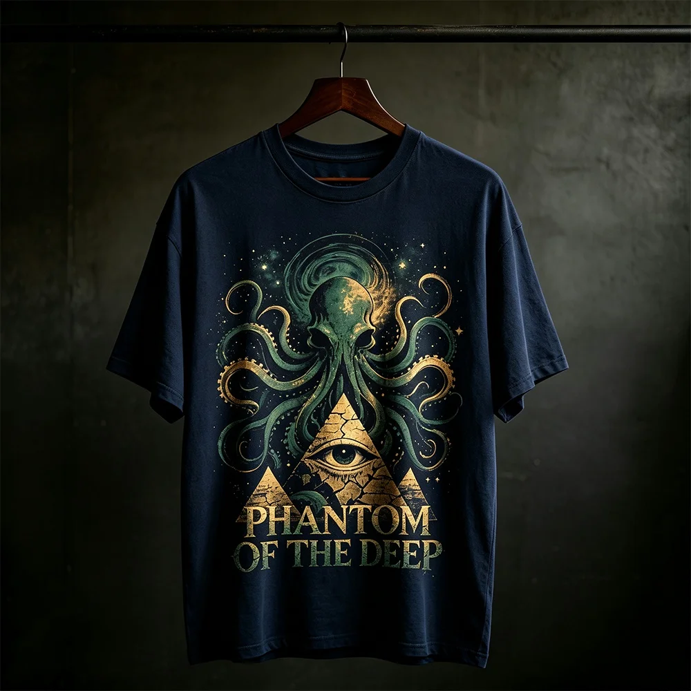2026 mysterious revival men's T-shirt Krusu fashion trend, sports and leisure fashion