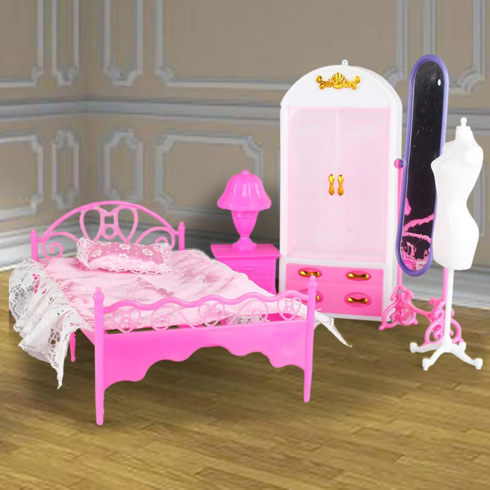 5 Pieces Simulation 1/6 Scale Doll Furniture Accessories Micro Landscape Mirror