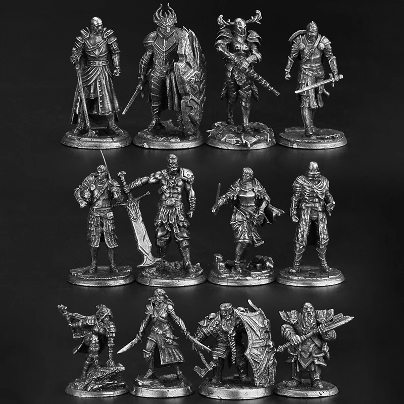 Metalowy biały miedziany model żołnierza Figurki akcji Zabawki Prezenty Dekoracja Gra planszowa Ozdoba Akcesoria Miniaturowy kreatywny model