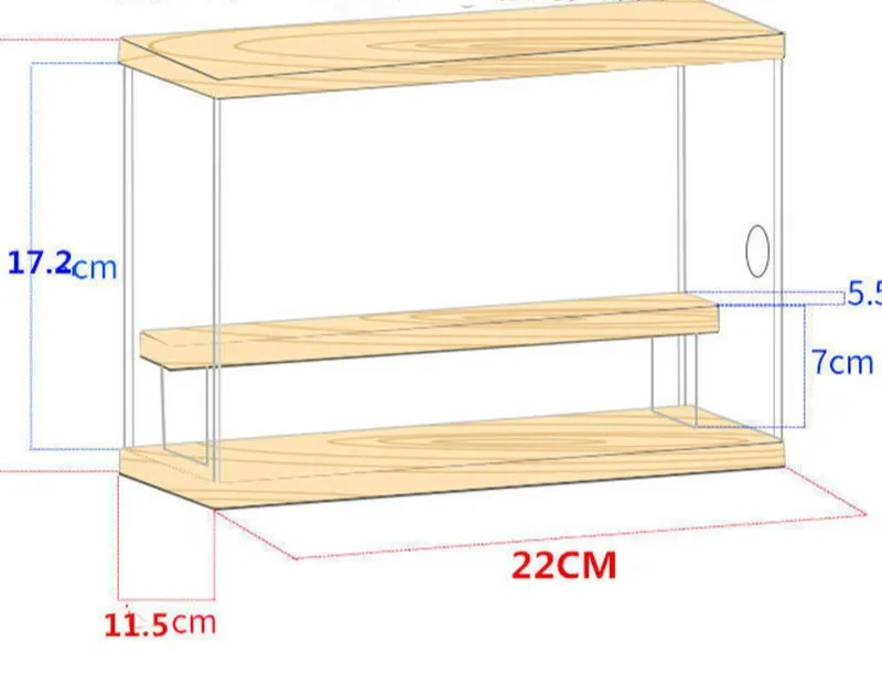 Wooden Display Box Statuette Storage Box Acrylic Cartoon Doll Organizer Holder Figurines Case