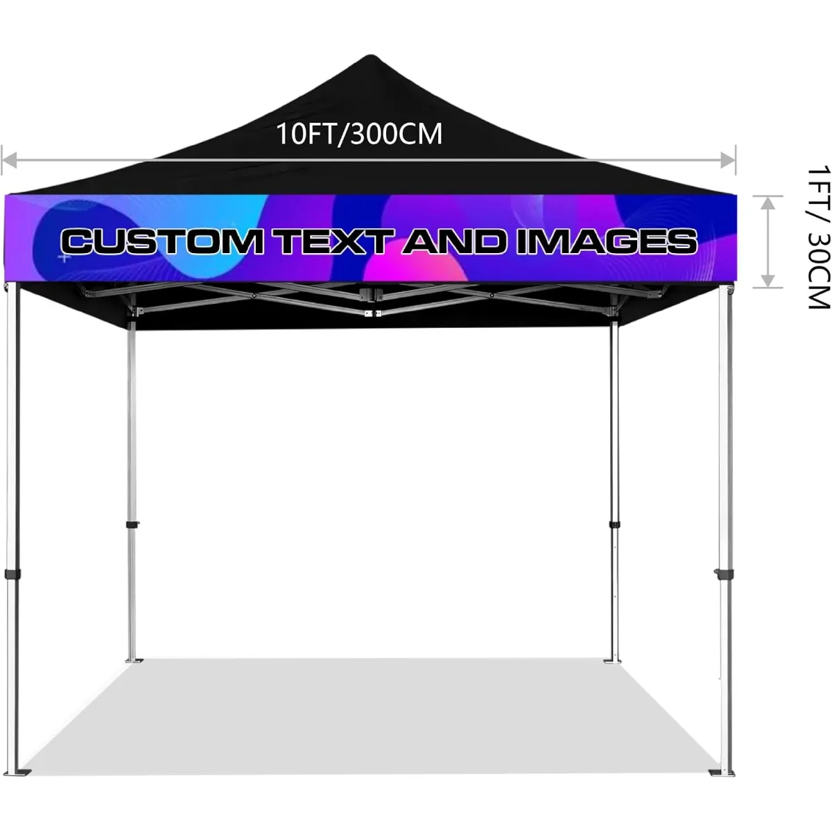 Custom Canopy Valance Banner Printed Logo Outdoor Tent Advertising Display for Events and Trade Shows