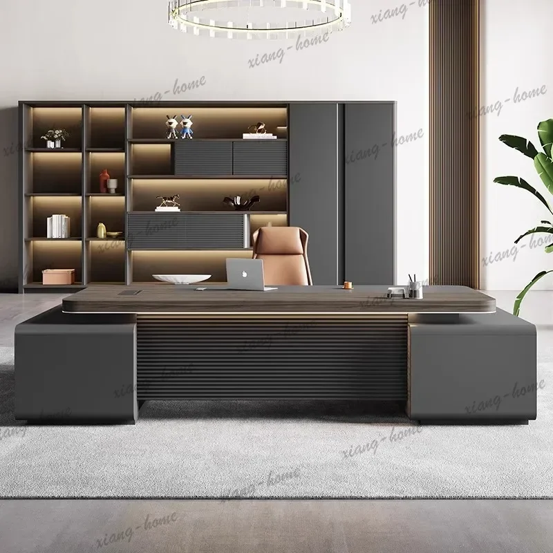 YJ Executive Manager Office Desk Colorful Vintage Simple Modern Offoce Desk Interior Artist Office Furniture Der Schreibtisch XY