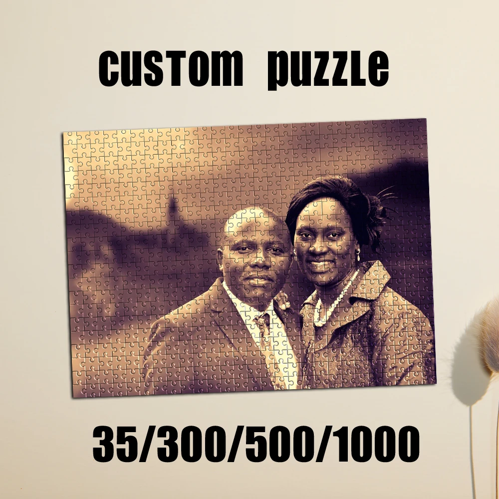 35/300/500/1000 Stück Personalisiertes Benutzerdefiniertes Foto-Paar-Puzzle - DIY Foto-Puzzle Porträtgemälde, Handgemachtes Geburtstagsgeschenk für Paare